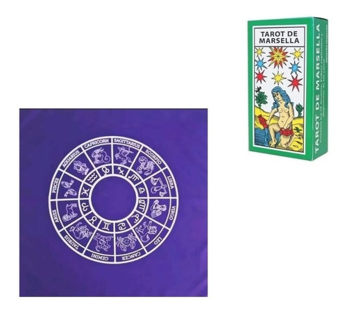 Paño Violeta Libro Del Tarot De Marsella Mazo De 78 Cartas