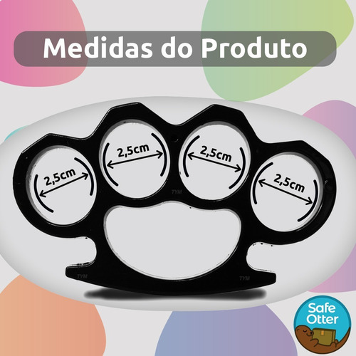 Soco Inglês Resistente Soqueira Defesa Pessoal Tático Preto Preto