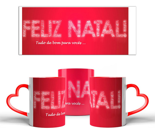 Caneca Coração De Presente Frase Tudo De Bom Pra Você Natal