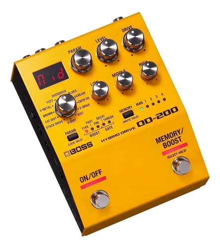 Pedal de efecto Boss 200 Hybrid Drive OD-200 amarillo