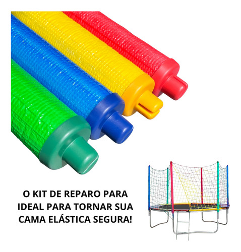 06 Ponteiras Para Haste De Cama Elástica Pula Pula - Kit Com 6 Peças Para Encaixe Da Rede De Segurança Val Brinquedos