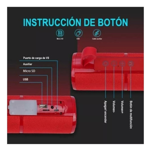 Parlante Bluetooth 1 Hora Boc060 Fm Sonido Estéreo Portátil