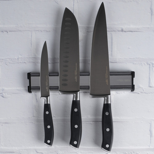 Set Cuchillo + Block Magnético Wayu Color Plateado-negro