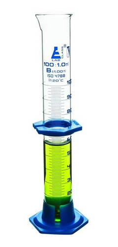 Probeta Vidrio 100ml Con Base Plastica Y Collar