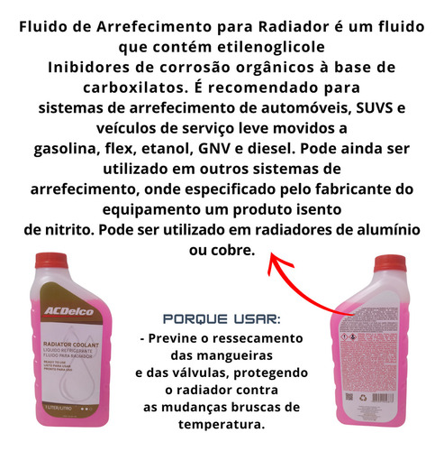 2 Aditivos Do Radiador Coolant Diluido Acdelco Laranja