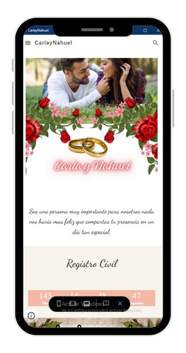 Invitacion Digital Interactiva Web Boda Roses