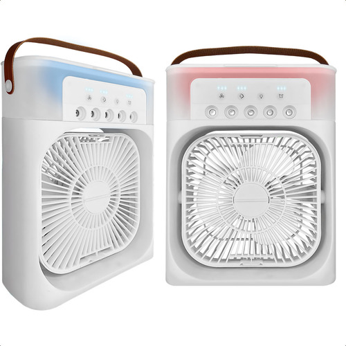 Ventilador De Coluna 220v 45w 3 Hélices E Climatizador Umidificador Portátil Led Kit Com 2