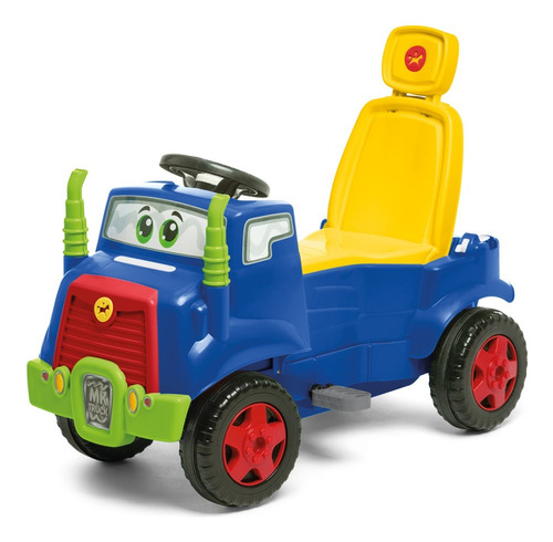 Caminhão De Passeio Mk Truck Com Empurrador E Pedal Calesita Cor Azul