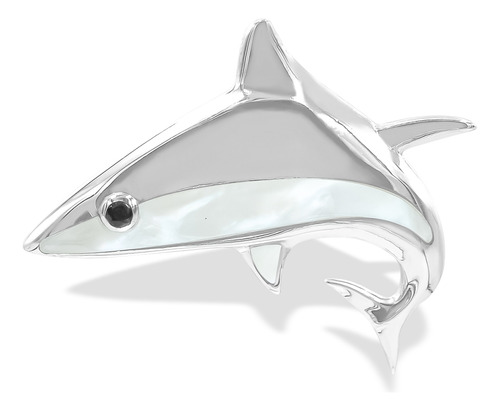 Dije Tiburón Con Nácar En Plata De Ley