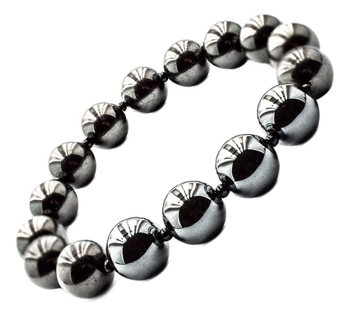 Pulsera Elástica Con Cuentas Redondas De Piedras Preciosas Y