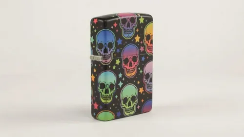 Encendedor Zippo Con Diseño De Calaveras Y Estrellas Fosfore