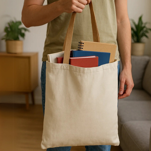 Kit 3 Bolsas Ecológica Ecobag 100% Algodão Alça Em Cortiça Acambamento Dos Ferragens - Cor Natural Correia De Ombro - Desenho Do Tecido