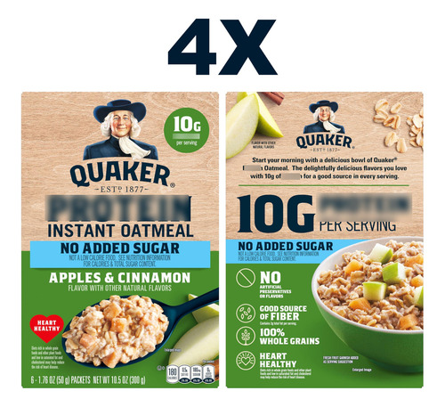 Avena Instantánea Proteína Manzana Y Canela Sin Azúcar 1.76