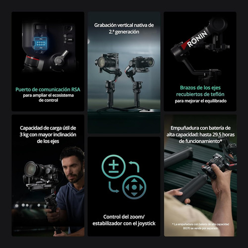 Dji Rs 4, Estabilizador En 3 Ejes Para Cámaras, Negro Negro