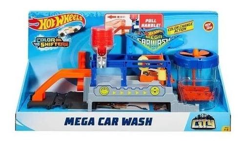 Autopista Hot Wheels Mega Autolavado El Auto Cambia De Color
