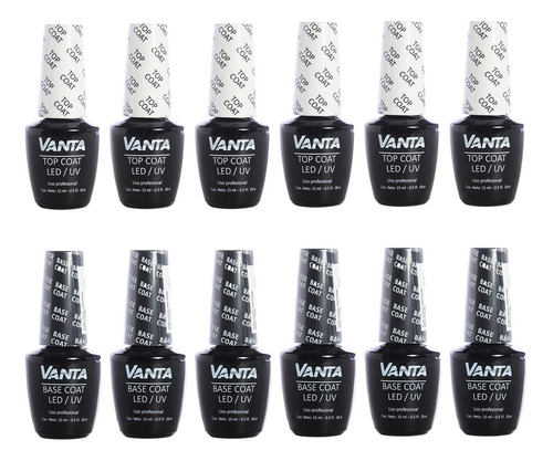 Vanta Kit 6 Base Coat + 6 Top Coat Esmaltes Semipermanentes