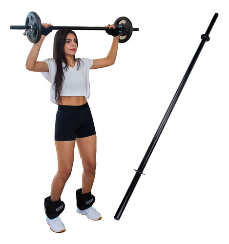 Barra Body Pump 1.30m Agachamento Supino Bíceps C/  Presilha