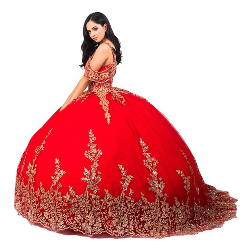 Imagen 1 de 10 de Vestido Quinceañera Glitter Aplicaciones Quince Años Xv 1004