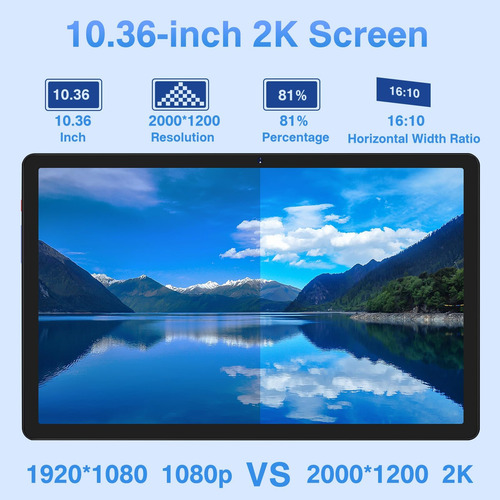 Meberry Tablet Android 13 Screen 2k Tablet 10.36 Pulgadas,