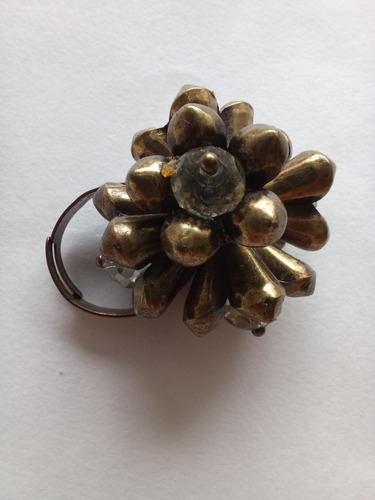 Anillo Ajustable Con Dije Tipo Flor