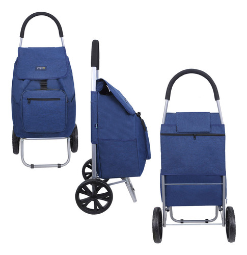 Carro De Compras Gremond Changuito Grande Reforzado Plegable Azul Marino