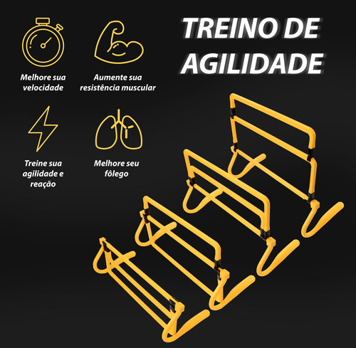 Kit Barreira C/ 4 Obstáculos 4 Alturas Ajustáveis Agilidade
