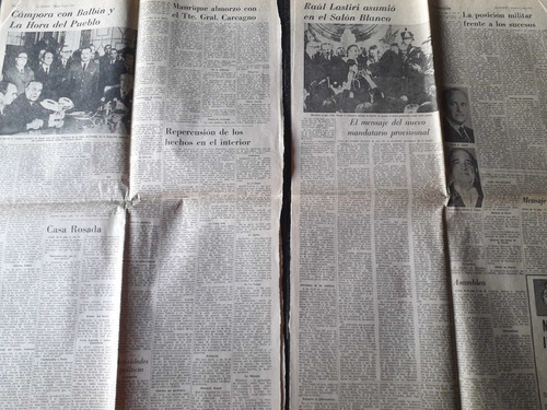 Diario La Nación 14 7 1973 Asunción Lastiri Campora Perón (Usado)