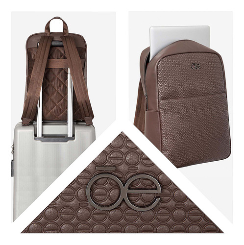 Mochila Porta Laptop 15 PLG Cloe Uomo Jibaye I Grande Color Marrón