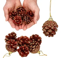 Comprar Set X6 Piña Natural Pino Adorno Navidad Decorado Navideño 