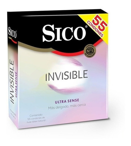 Condones Sico Invisible Caja Con 55 Piezas
