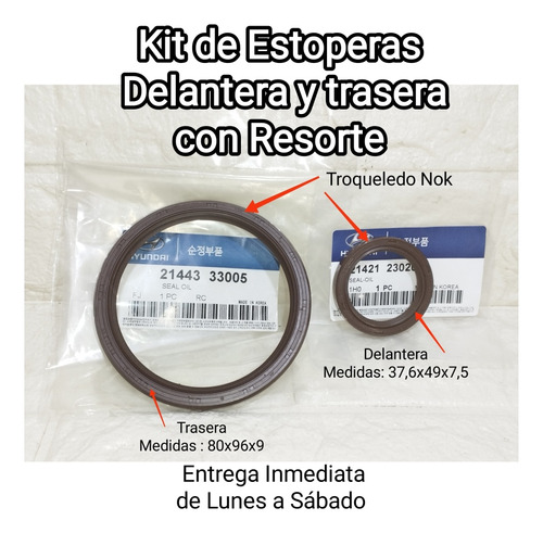 Estopera Kit Cigueñal Delantera Y Trasera Kia Carens 1.8/2.0