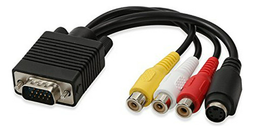 Electop Vga A Tv S-video 3 Rca Pc Computadora Cable Adaptado