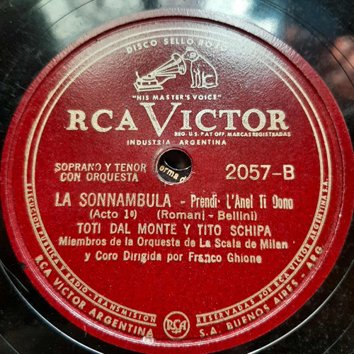 Pasta Toti Dal Monte Tito Schipa Rca Victor 2057 C22