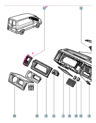 Marco Teclas Tablero Renault Trafic Hasta 96 Original
