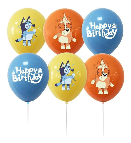 Pack Globos Bluey Perrito Disney Jr Fiestas Cumpleaños