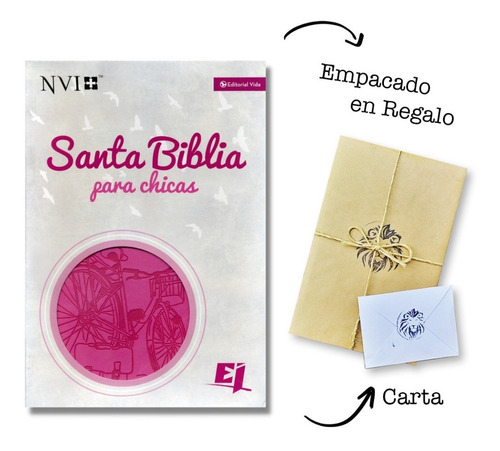 Biblia Para Chicas Nvi Rosada Bicicleta Imitación Piel