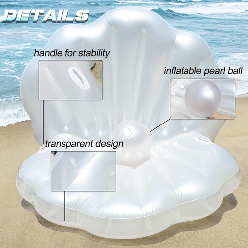Triumpeek Flotador Hinchable De Concha De Mar Para Pisc...