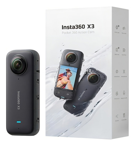 Pacote de câmera Insta360 X3 Black Bundle - cor preta
