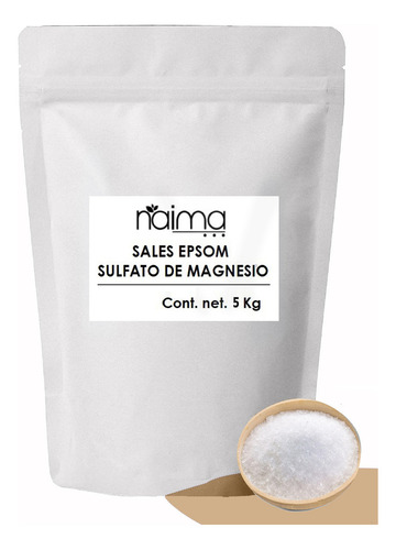 Sal Epsom Sulfato De Magnesio 5 Kg Fragancia Sin Fragancia