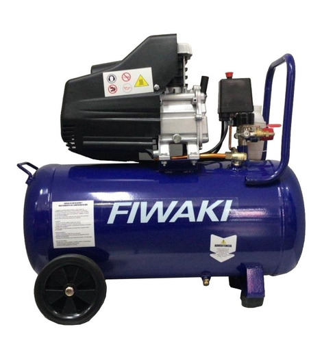 Compresor De Aire Fiwaki 50l 2 Hp Transportable + Kit 5pieza