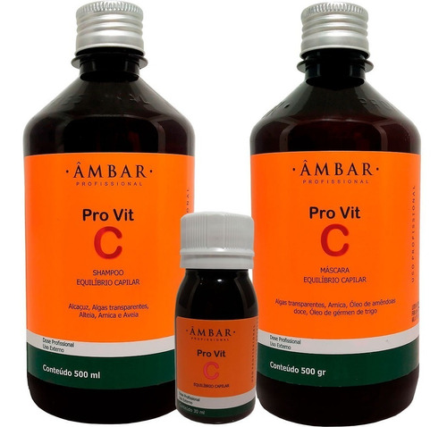 Imagem 1 de 4 de Kit Anticaspa Pro Vitamina C Âmbar 500ml