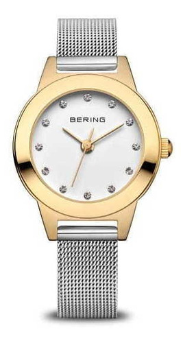 Reloj Bering Mujer 11125-010 Cristales Swarovski Boleta Color de la correa Plateado Color del bisel Dorado Color del fondo Blanco