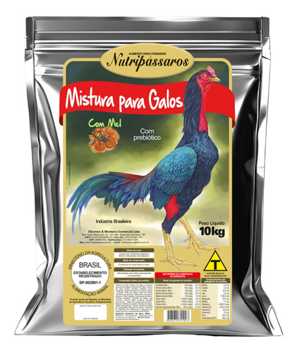 Ração Nutripassaros Com Mel Para Galos 10 Kg