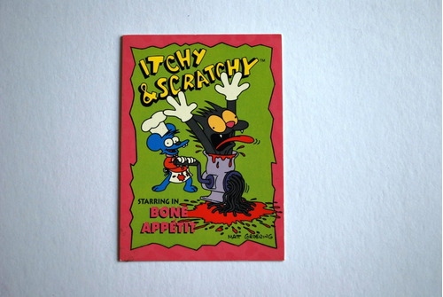Tarjeta De Los Simpsons Skybox 1993 Itchy & Scratc