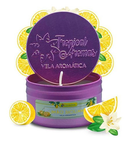 Vela Perfumada Limão Siciliano - Tropical Aromas