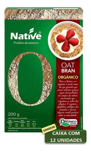 Kit C/ 12 Farelo De Aveia Oat Bran Orgânico 12x200g - Native