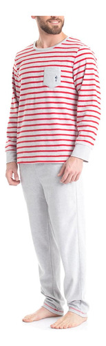 Pijama Cotton  Algodón 2 Piezas Hombre  Manga Larga Pantalón