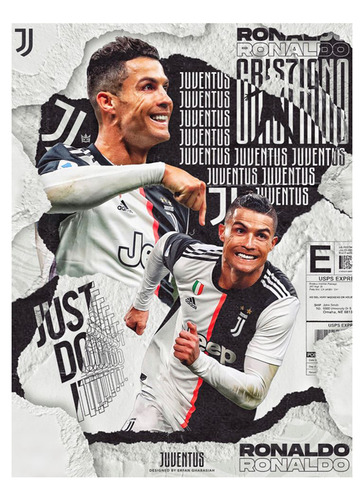 Póster Papel Fotográfico Juventus Cristiano Ronaldo 80x120