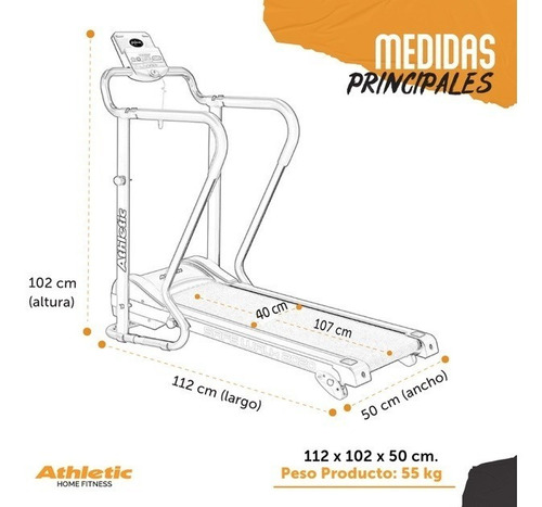 Imagen 7 de 8 de Cinta Athletic 2020 Safe + Mini Bike Plegable Mundo Gym