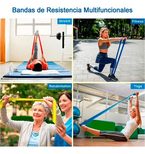 Kit 3 Bandas Elásticas Abiertas Tres Niveles De Resistencias